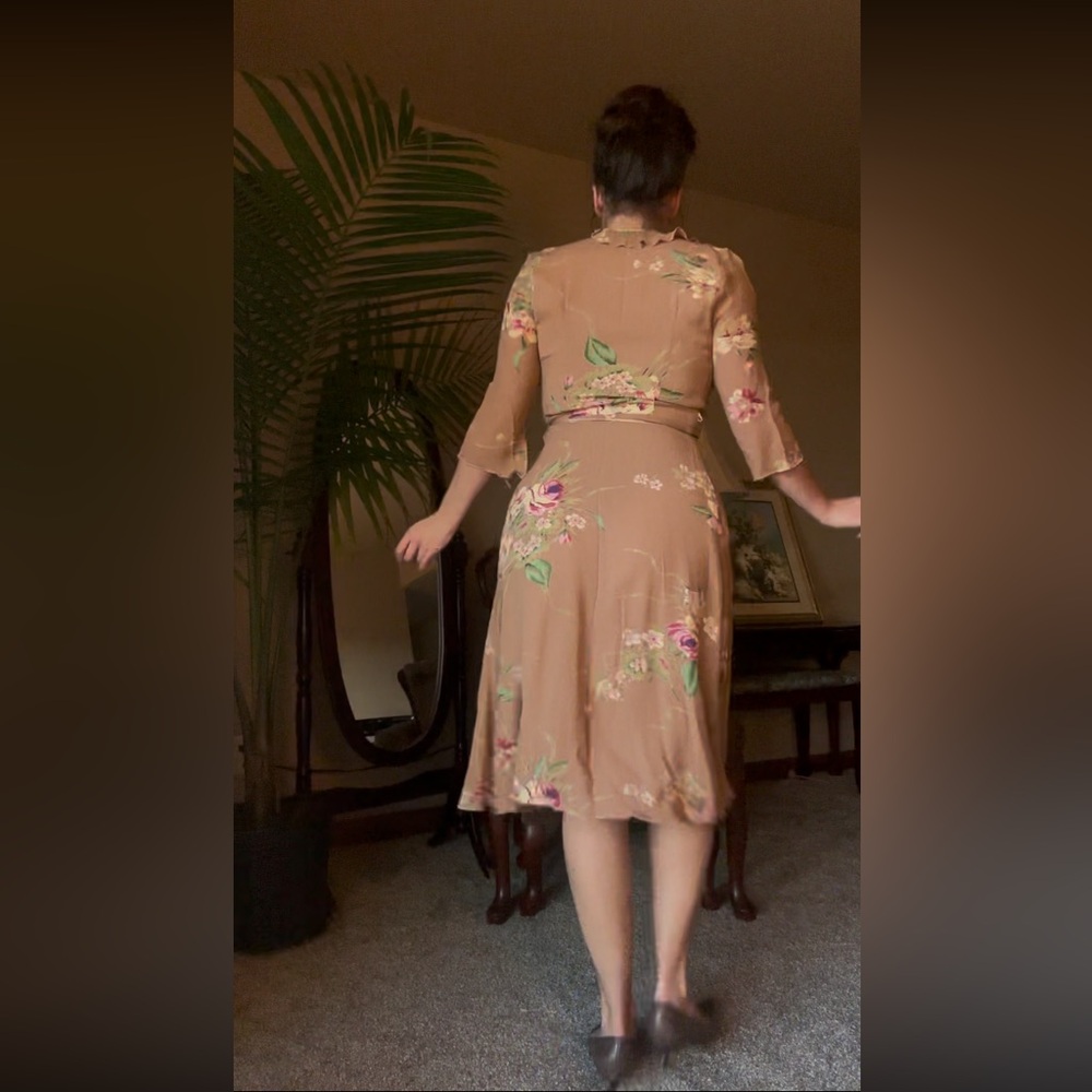 Floral Ruffle Wrap Dress - Picture 4 of 7